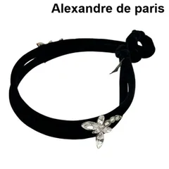 アレクサンドルドゥパリ Alexandre de paris ヘアバンド カチューシャ ヘアアクセサリー ビジュー ベロア トンボ 黒 レディース 6V784のサムネイル