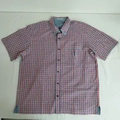 PIA SPORTS　ボタンダウンシャツ　半袖　XL-XXL(3L)サイズ相当　チェック柄　AYM7-14Eのサムネイル