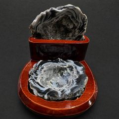 天然瑪瑙 アゲート ジュエリーケース 小物入れ 蓋付き ドゥルージー