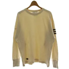 アディダスオリジナルス adidas originals Tシャツ コットン S アイボリー 長袖 クルーネック ロゴ /GG43のサムネイル