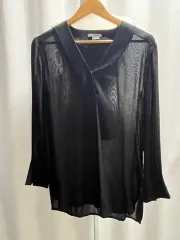 VINCE ヴィンス ブラック Vネック シースルー ブラウス XS 新品のサムネイル