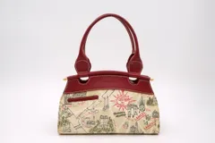 ランセル ハンドバッグ トート フランス観光地 エッフェル塔 イラスト キャンバス 赤 レッド LANCEL 7059hのサムネイル