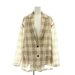 クラネ CLANE 2WAY SHEER JACKET ジャケット シアー 1 ベージュ 茶 ブラウン チェック柄 シングルブレスト 長袖 18103-0492 /AP17のサムネイル