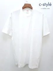 P589 [人気] Supreme シュプリーム 半袖Tシャツ L ホワイト 綿100% USA製 無地 | ★のサムネイル