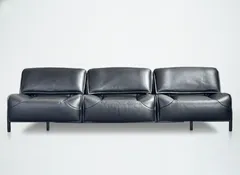 【サマー感謝＆在庫入替SALE】Cassina カッシーナ ヴェランダ 3人掛けソファ 総革 ブラック　フレームにキズあり　　i-00082のサムネイル