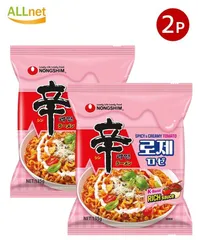 【新商品】農心 辛ラーメンロゼ135g×2袋セット 韓国ラーメン 袋麺 ロゼクリーム トマトクリーム 濃厚 旨辛 インスタントラーメン 韓国食品 Nongshimのサムネイル