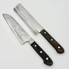 【まとめ売り✨】菜切り包丁 三徳包丁 2本セット◇木製 調理包丁 キッチンナイフ 中古品 csのサムネイル
