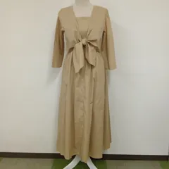 SHARE PARK シェアパークロングワンピースベージュサイズO(Sサイズ）リボンデザイン A2OM7-4Gのサムネイル