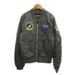 アルファ ALPHA L-2B フライトジャケット 上着 S カーキ ワッペン付き 長袖 リブ袖 NASA /PP ■GY62のサムネイル