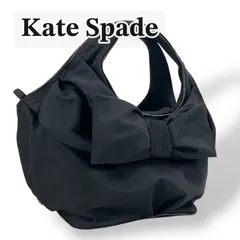 【美品】kate spade ケイトスペード リボン ナイロン ハンドバッグ トートバッグ ミニバッグ 手提げ カバン 鞄 大容量 マチ広 ロゴ 金具 黒 ブラック レディース カジュアル フォーマル 上品 かわいい おしゃれ ブランド 普段使い お出かけのサムネイル