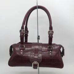◎S101【美品】GUESS × ノエビア クロコ型押し ハンドバッグ ボルドー ゲス(ma)のサムネイル