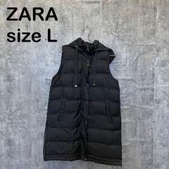 ZARAカーキ色 ダウンベスト フードあり - メルカリ