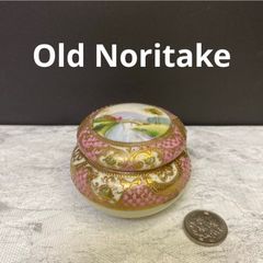 希少】オールドノリタケ 18．9㎝ 風景紋 飾り壺 ビスケットジャー