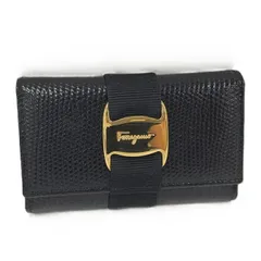 Salvatore Ferragamo 6連キーケース ヴァラ 型押しレザー ゴールド金具 ブラックのサムネイル