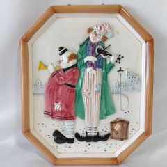 KATO KOGEI 加藤工芸 陶板 壁掛け ☆最終価格☆加藤工芸 KATO KOGEI ピエロ 陶板 壁掛け 昭和レトロ