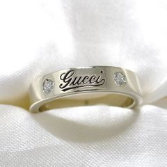 GUCCI グッチ ダイヤモンド ロゴ リング K18WG 3.80g - メルカリ