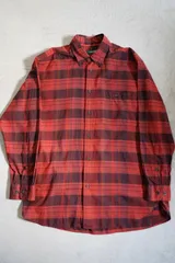 00s ORVIS cotton over size shirt オービス　フィッシング　アメカジ　ボタンダウン　アウトドア　赤　チェックシャツ　2000年代　オンブレ　オーバーサイズ　Y2K ストリート　スポーツ　ヒップホップ　古着　長袖シャツのサムネイル