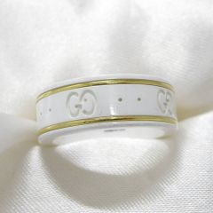 GUCCI アイコンリング ホワイト セラミック K18YG 750 11号 - メルカリ