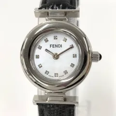 FENDI 腕時計 クオーツ 黒革ベルト ホワイトシェル文字盤 320Lのサムネイル