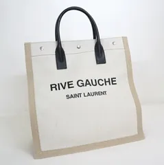SAINT LAURENT サンローラン リヴゴーシュ・トートバッグ キャンバス×レザー ベージュ×オフホワイト 631682のサムネイル
