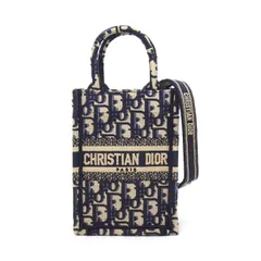 ディオール Dior ショルダーバッグ ブックトート ミニ バーティカル フォンバッグ S5555CRIW エクリュホワイト ブルー コットン 【中古】のサムネイル