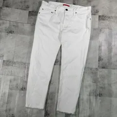 【PLST別注】 RED CARD Rhythm Crop リズム クロップ カットオフ・アンクル丈 ホワイトデニムパンツ W33 メンズ P95897 日本製 ビッグサイズのサムネイル