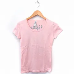 ロデオクラウンズ Rodeo Crowns ニット セーター 刺繍 Uネック 半袖 コットン 綿 S ピンク /FT31のサムネイル