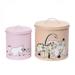 MOOMIN ムーミン ペットフードジャー 2個セット ピンク、 ベージュ MRA150010のサムネイル