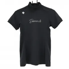 【超美品】デサントゴルフ 半袖ハイネックシャツ 黒 LUXE COLLECTION 後ろハーフジップ 中田英寿 レディース M ゴルフウェア DESCENTEのサムネイル