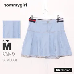訳あり tommy girl スカート ショート丈　デニム生地　フロントボタン　フロントファスナー　ウエストゴム　日本製のサムネイル