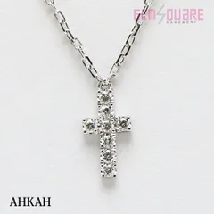 AHKAH アーカー ダイヤモンド クロスネックレス K18WG D0.05 1.3g 仕上げ済のサムネイル
