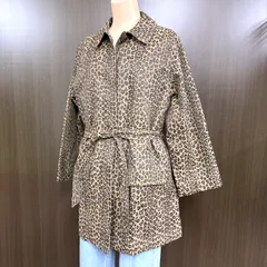 FENDI JEANS フェンディ･ジーンズ チェスター･コート レオパード柄 ポリエステル×綿 ブラウン×ブラック×シルバー金具のサムネイル