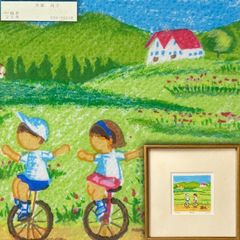 幽玄】真作保証 イラストレーター 渡辺あきお「窓からこんにちわ