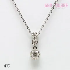 4℃ PT850 ダイヤモンド ネックレス D3個 1.96g 42cm 洗浄済み 美品のサムネイル