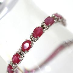 ☆K14WG ルビー11.0ct＆ダイヤブレスレット 17cm☆ - メルカリ