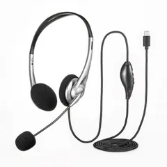 サンワサプライ USB TypeCヘッドセット 1.8m シルバー MM-HSTC03SVのサムネイル