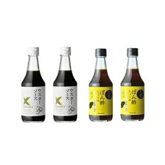 ケンシヨー ウスターソース 300ml 2本 &  土佐ぽん酢しょうゆ300ml 2本 計4本セットのサムネイル