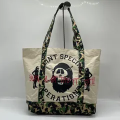 BN9454●A BATHING APE × STUSSY コラボ トートバッグ 希少のサムネイル