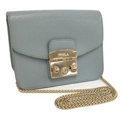 FURLA メトロポリス チェーンショルダーバッグ グレージュ グレー