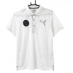 【超美品】プーマ 半袖ポロシャツ 白×黒 ワッペン DRYCELL メンズ L ゴルフウェア PUMAのサムネイル