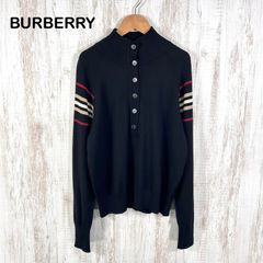 【Sky】BURBERRY✨衿ノバチェックタートルニット　ロイヤルブルー Sky様専用】BURBERRY✨衿ノバチェックタートルニット ロイヤルブルー