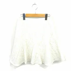 ジャスグリッティー JUSGLITTY スカート フレア ミニ レース 厚手 サイドジップ 1 アイボリー 白 /TT8のサムネイル