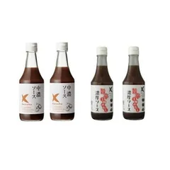 ケンシヨー 中濃ソース 300ml 2本 &  旨辛3種のだし濃厚ソース300ml 2本 計4本セットのサムネイル