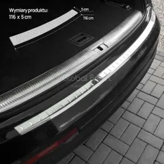 アウディ Q7 4L リア バンパー プロテクター ガード / ポリッシュシルバーのサムネイル
