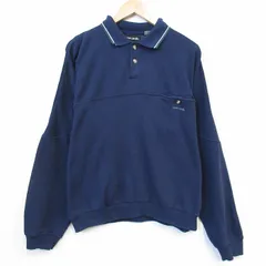 XL/古着 ピエールカルダン 長袖 ブランド スウェット メンズ 90年代 90s ワンポイントロゴ ラグラン 襟付き ネイビー 26jun25のサムネイル