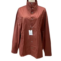 未使用 HERMES エルメス スタンドカラージャケット ライトアウター シャツジャケット コットン ナイロン レンガブラウン (サイズ42) カジュアル 軽量 羽織 春秋 上品のサムネイル