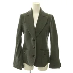 バーバリーブルーレーベル BURBERRY BLUE LABEL テーラードジャケット メタルボタン 裏ノバチェック 背抜き 38 グレー /CX ■GY50のサムネイル