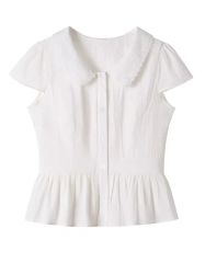ANDWANG Minimal Frill Sheer Shirt ivory - メルカリ