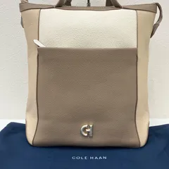 Y6043　【美品】　COLE HAAN　コールハーン　グランドアンビション　スモールコンバーチブル　ラックス　バックパック　ベージュ　2way　リュックサック　ハンドバッグ　ショルダーバッグ　キャリーオン　レディース　レザーのサムネイル