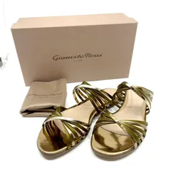 Gianvito Rossi　ジャンヴィト ロッシ　フラット　サンダル　クロス　ゴールド系　38　G12370.05CUO.XMAのサムネイル